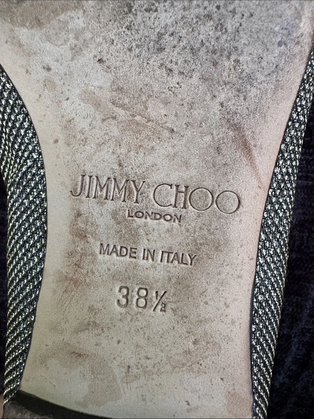 Jimmy Choo Alena Bronze Flats size 38.5